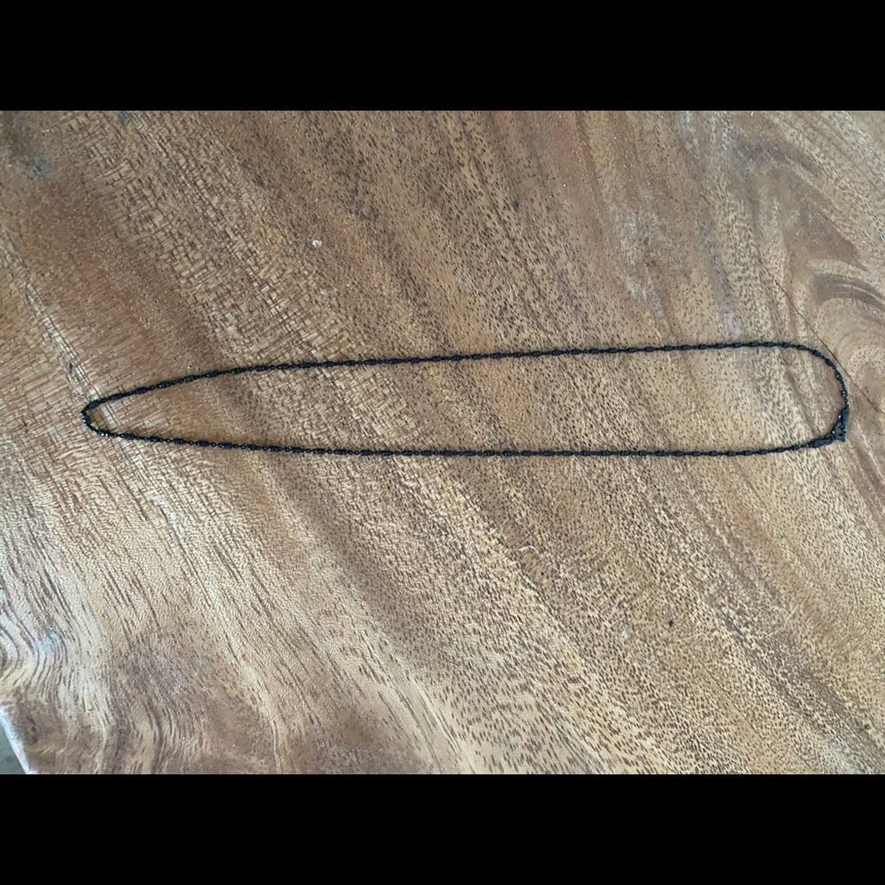 Black handmade dainty necklace (16 inches long)